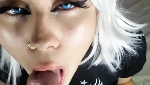 I Invited the Neighbor to My House and He Made Me Suck His Thick Cock, Finishing in My Pretty Mouth