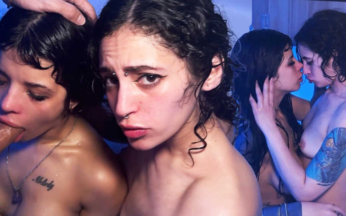 Bgg Dreier!! Lesbischer Spass zwischen zwei schönen Mädchen, harter Sex und ein Blowjob mit einem riesigen Facial!!