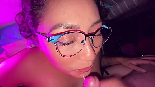 He sucks my small cock and I leave his mouth and face full of milk