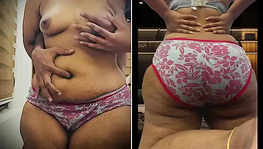 The curvy milf body and ass is showcased to her bull on vc.Big ass horny hotwife teases husbands small dick and in the climax sh