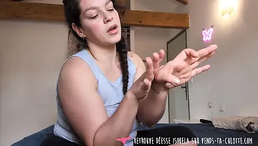 Vends-ta-culotte - güzel bir Fransız esmer dominatrix tarafından erken boşalma ve küçük yarak için elle muamele talimatı