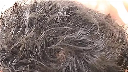 Colored hair mature gets cum on tits after ass fucking in the bathroom