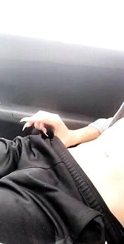 Girl pulls her far cock out in the car