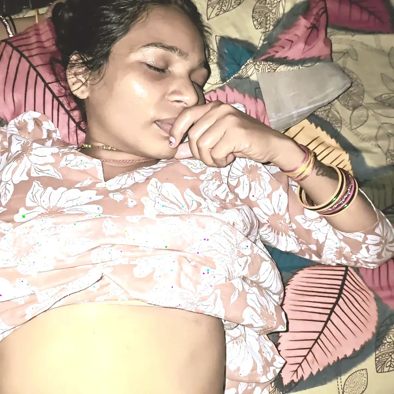 My long cock swelled and became hard. Seeing her chic pussy, I was squeezing my cock. She was secretly looking at me and was laughing.