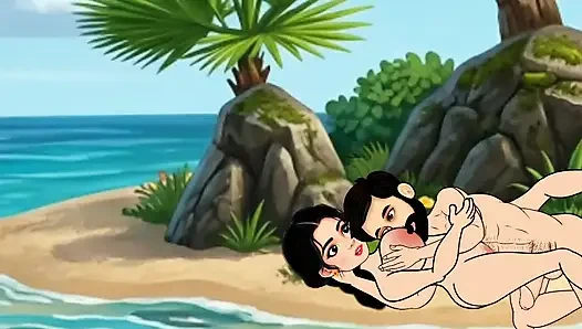 The husband and wife sat in the boat and went to the sea and there the husband fucked his wife with a big penis, a beautiful wife with big boobs.