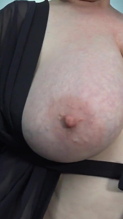 Thrilling moment from "My big natural gorgeous tits. Do you dream of these? MILF saggy tits close-up."
