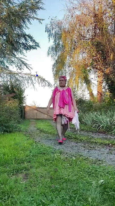 Dressed in an outfit with a dress of my own design for an evening