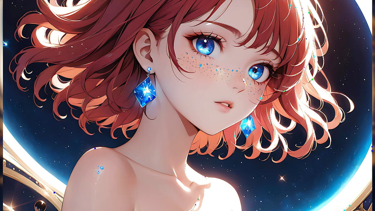 Voidgazer: a Beautiful Young Woman with Shimmering Cosmic Freckles