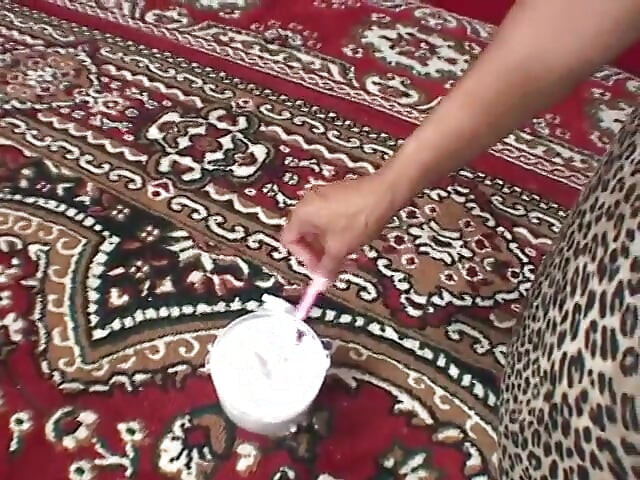 Latin whore with hairy cunt shaves then fucked with a cock indoors