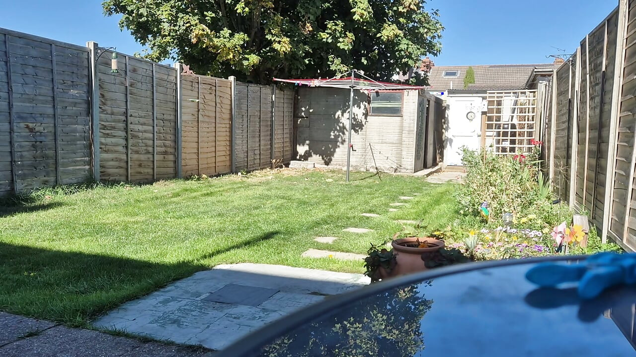Clear washing line dared naked