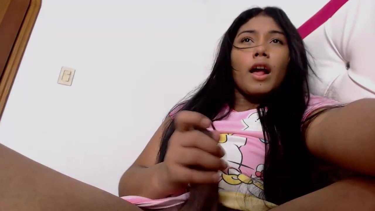 Pretty tgirl stroking