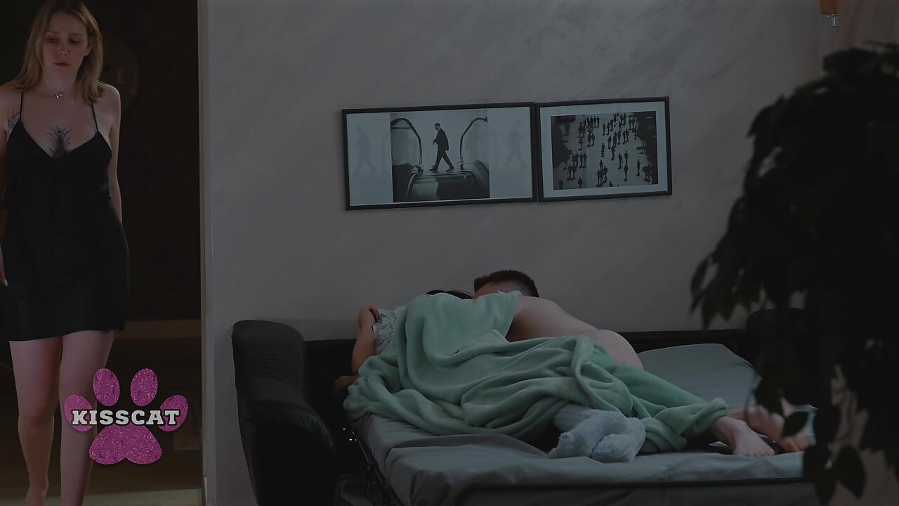 Don't Cum Inside Me! Husband Sneaks Into the Roommate's Room at Night - MrCat and Asandra Dewy