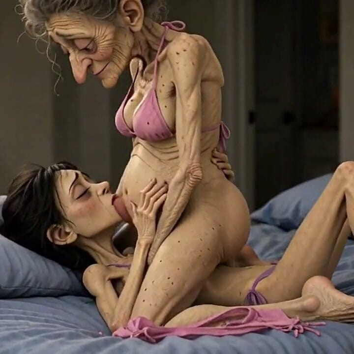 Old Woman Rubs Her Pussy on a Young Woman