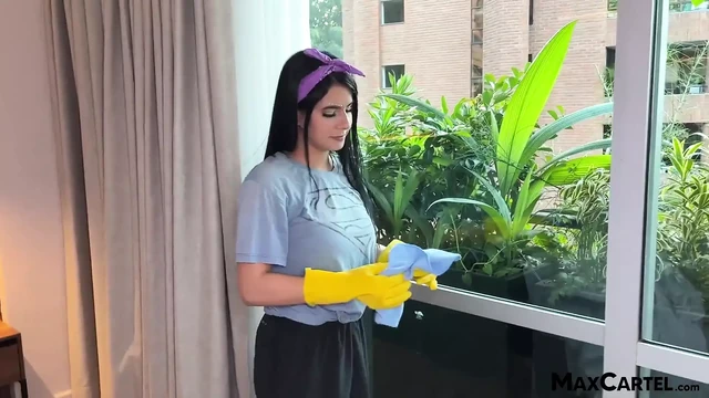Maid has big tits