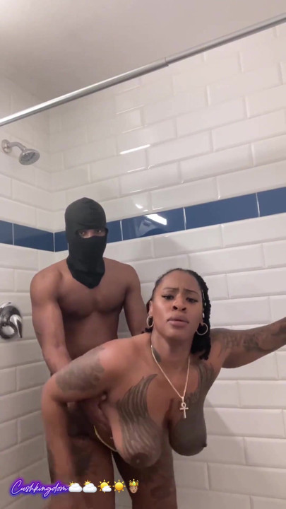 Big titty big booty Sex Goddess gets fuck hard in shower! | Clip 1