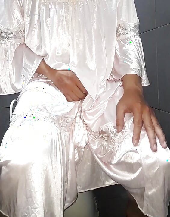Crossdresser Gorgeous Satin Lingerie Pleasure