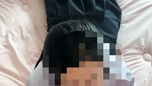 Cute Thai student fucked by a big white dick and huge cumshot on her school uniform