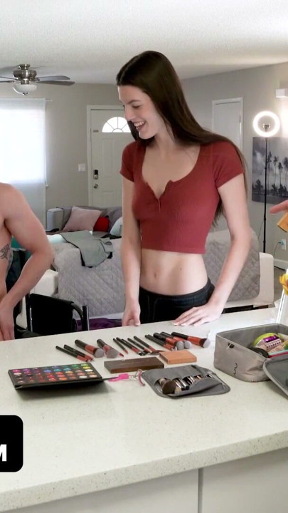 Behind The Scenes Threesome With Makeup Girl Fiona Frost & Tiny Pornstar Mochi Mona - TeamSkeet Labs | Clip 1