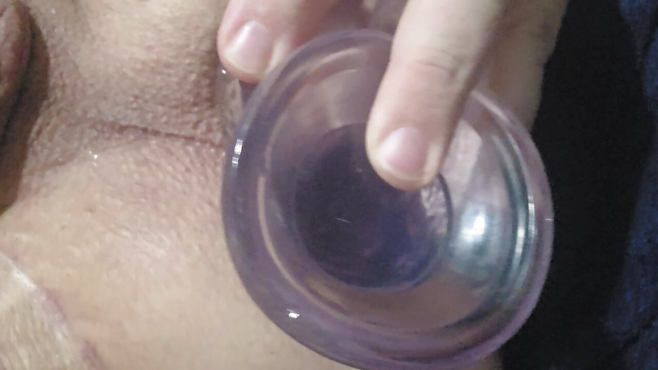 Fucking my ass with 2 inch thick, 12" long clear dildo