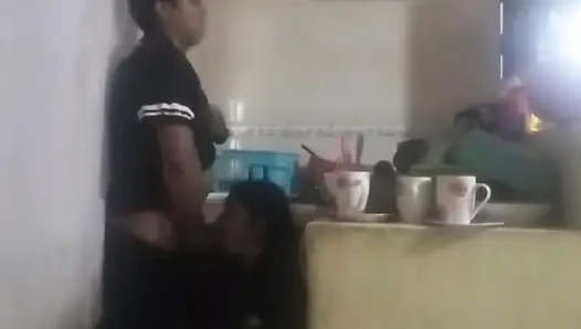 Maid Fucked in the Kitchen (my Wife Almost Found Us Out)