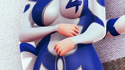 Unsichtbare frau wird mit elastischem schwanz gefickt. Parodie