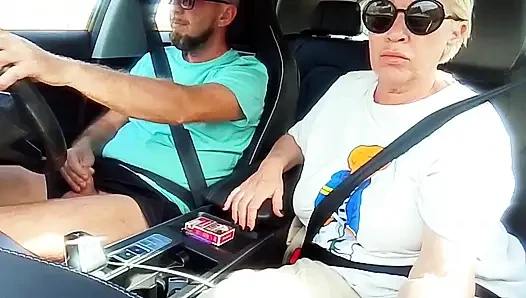 Family car ride with stepmom