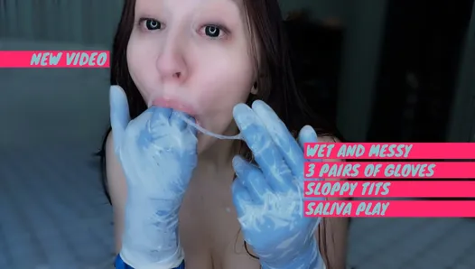Wet and messy surgical gloves spit play teaser