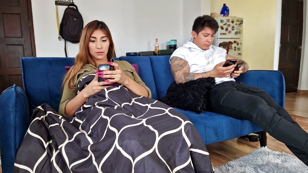 Horny MILF hides her sex machine under the covers! And her stepson discovers it!