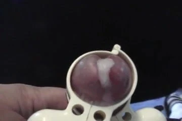 Vibrating cock ring hands free electro cum orgasm
