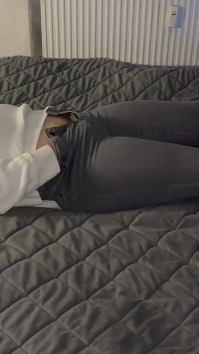 Multiple orgasms bed trembling twitch moaning blonde jeans horny wet dirty foreplay before sex | Clip 1