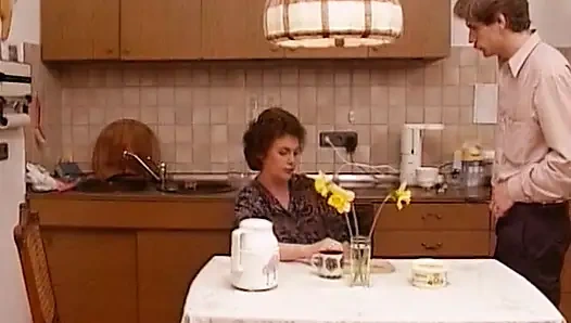 Mature German Lady Licked at the Dinner Table