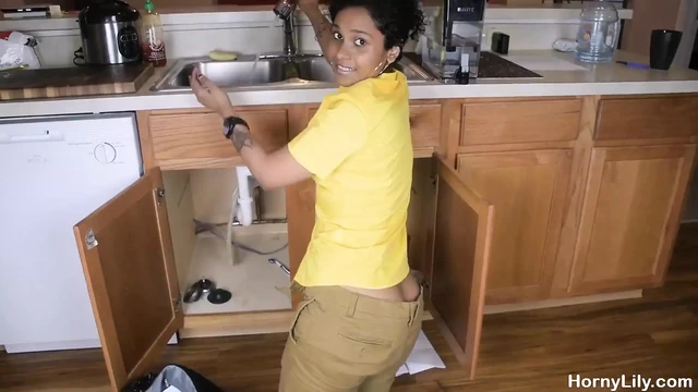 Indian Fucking Plumber Fixing All Holes with Big Screw Driver