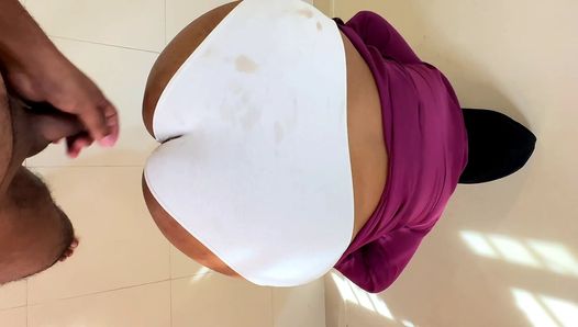 Beautiful Arab MILF Hot maid Fucked By Owner When She Was Washing Clothes In Bathroom - Egypt Maid with Hanging Boobs & Ass
