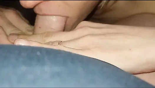 Pissing on her big clit and her sucking my cock