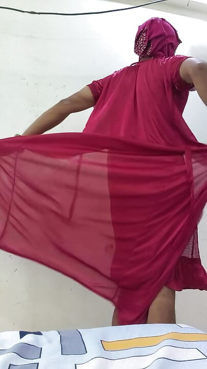 Gay wears red lingree anal mastrubation and seducing