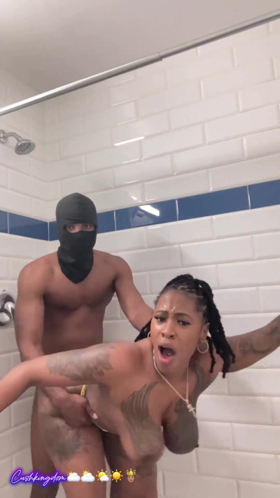 Big titty big booty Sex Goddess gets fuck hard in shower! | Clip 2