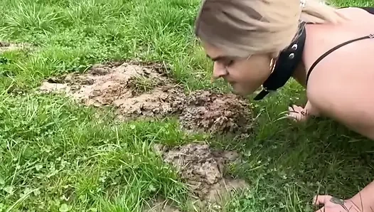 Outdoor-demütigung für meinen sissy-welpen