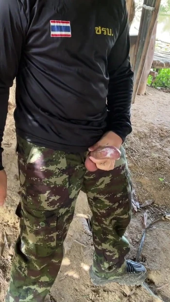 Powerful moment from "Military jerk off while smoking"
