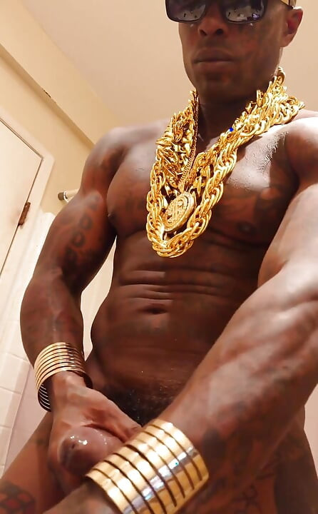 Jeremiah Stroking His Big Black Hairy Cock Cumming Watching You