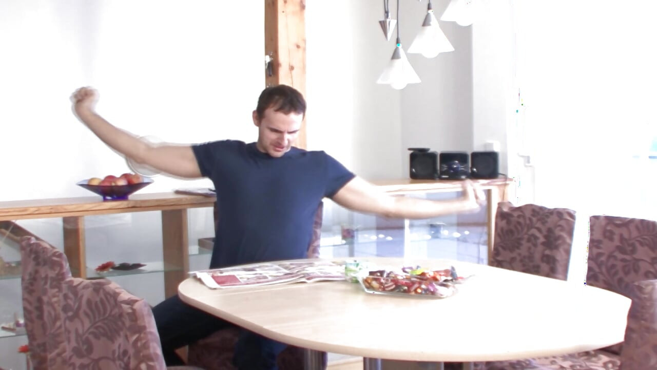 German stepsis with glasses rides bro's big dick in the kitchen