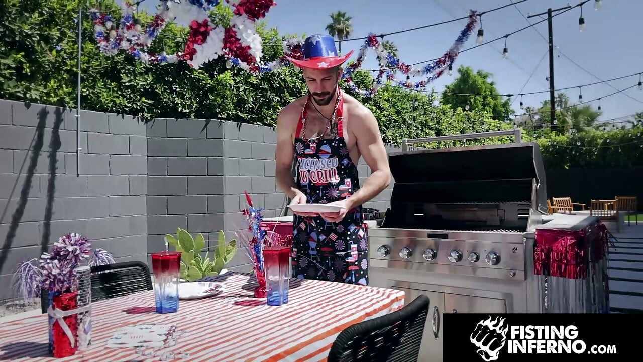 FISTING INFERNO - Eli Shaw Gets Iced Red White And Blue Before Hardcore Anal Fisting