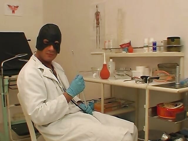 Blonde teen banged by horny doctor wearing mask