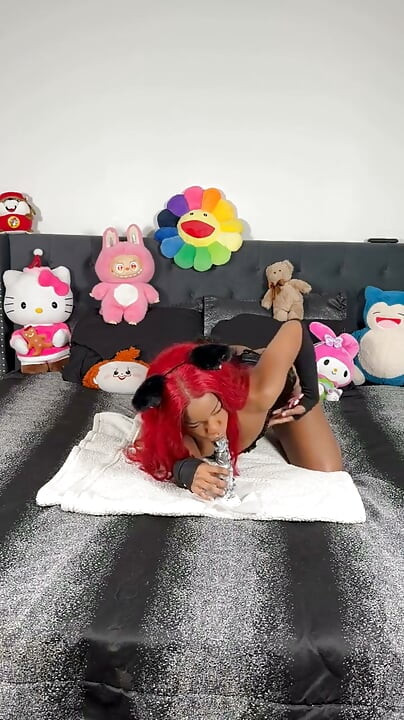 Kitty Charms Creature Cock Solo Masturbation
