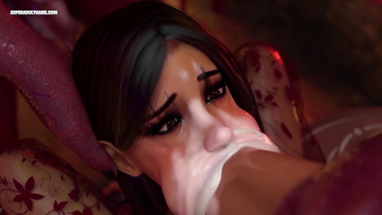 GALEN hårdhänt ansiktsknull - hon fick sin mun fylld av sperma (3D Futa Animation)