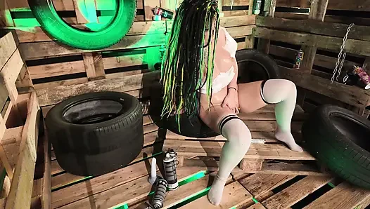 Oil tease on my big ass and tits