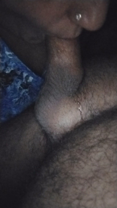 Sana Suck a cock in night bedroom