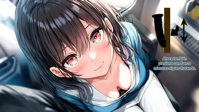 Spanish Hentai JOI - Naughty masturbates you on the Japanese train.