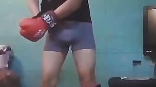 Jesus in boxer pulling his penis 9