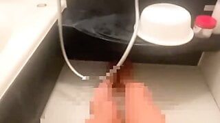 Selfie espejo grande esperma bukkake masturbación