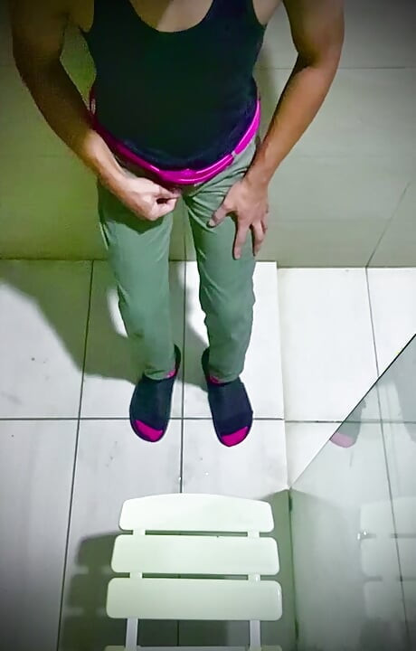 Teen asian boy in bathroom